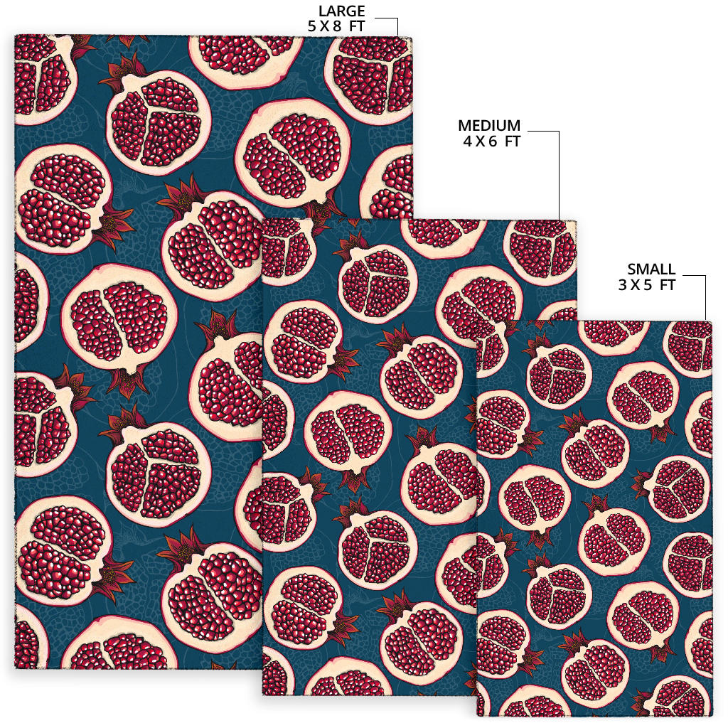 Pomegranate Pattern Print Design PG02 Area Rugs