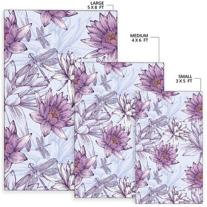 Water Lily Pattern Print Design WL01 Area Rugs