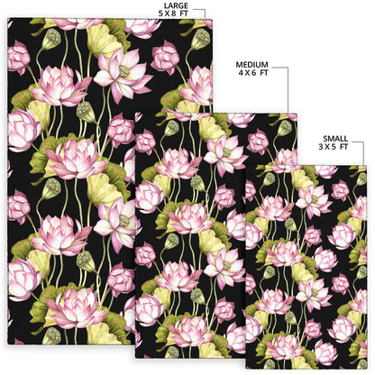 Water Lily Pattern Print Design WL06 Area Rugs