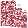 Red Hibiscus Pattern Print Design HB01 Area Rugs
