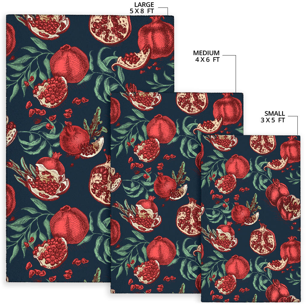 Pomegranate Pattern Print Design PG04 Area Rugs