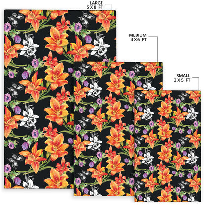 Tropical Flower Pattern Print Design TF02 Area Rugs