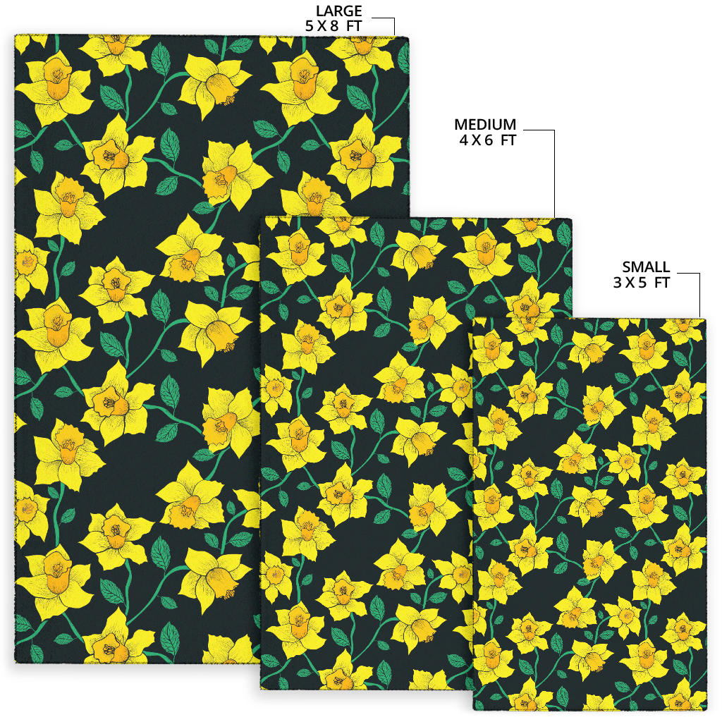 Daffodils Pattern Print Design DF03 Area Rugs