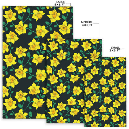 Daffodils Pattern Print Design DF03 Area Rugs