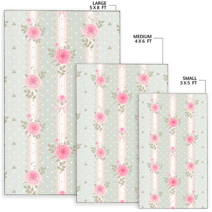 Rose Pattern Print Design RO016 Area Rugs