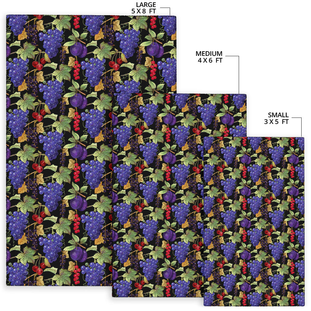 Grape Pattern Print Design GP05 Area Rugs
