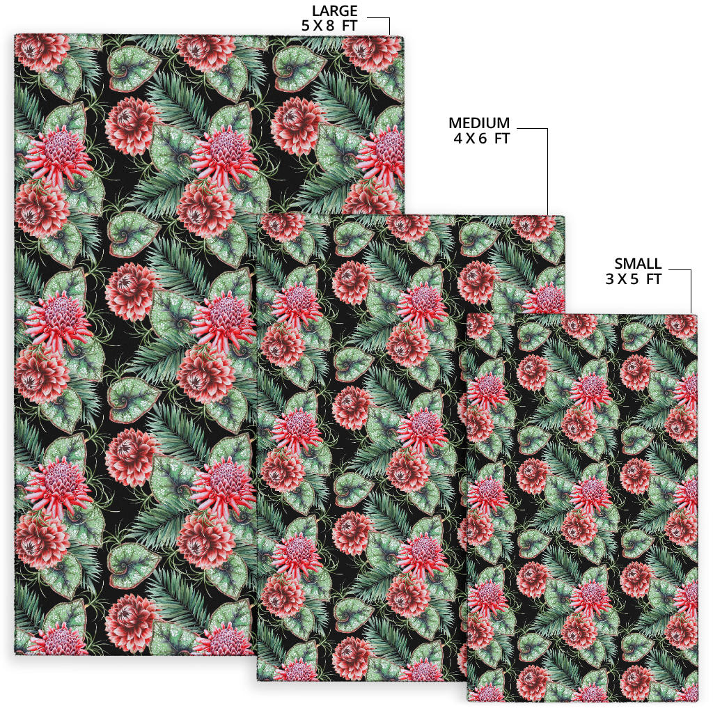 Dahlia Pattern Print Design DH06 Area Rugs