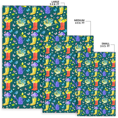 Gardening Pattern Print Design G08 Area Rugs