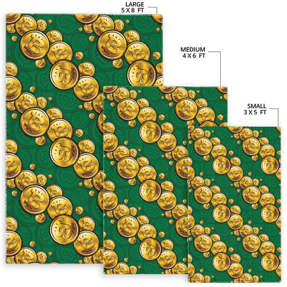 Bitcoin Pattern Print Design DO02 Area Rugs