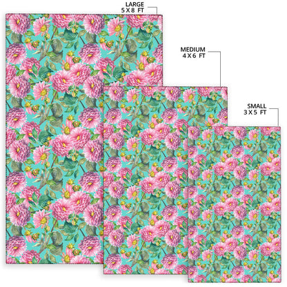 Dahlia Pattern Print Design DH07 Area Rugs
