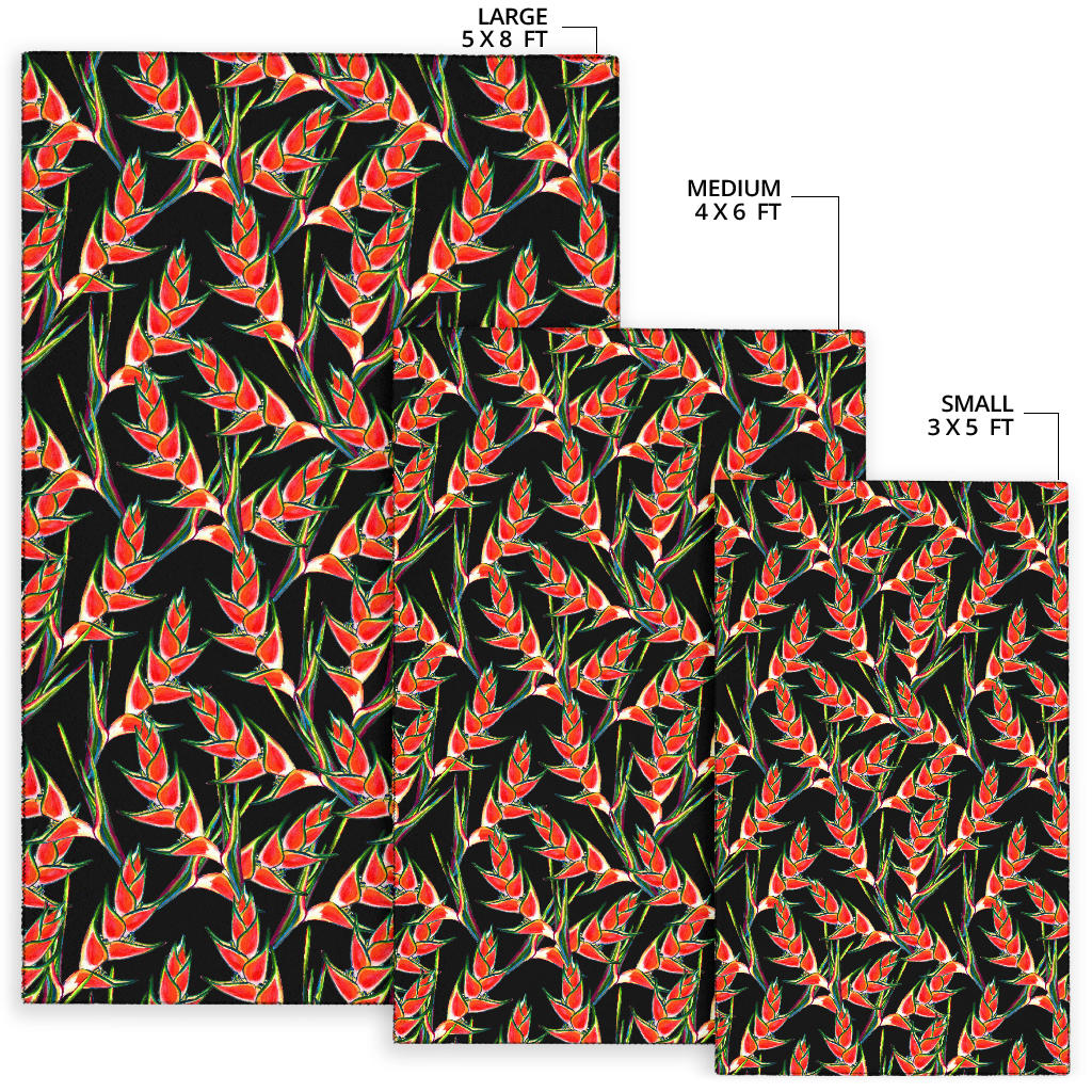 Heliconia Pattern Print Design HL010 Area Rugs