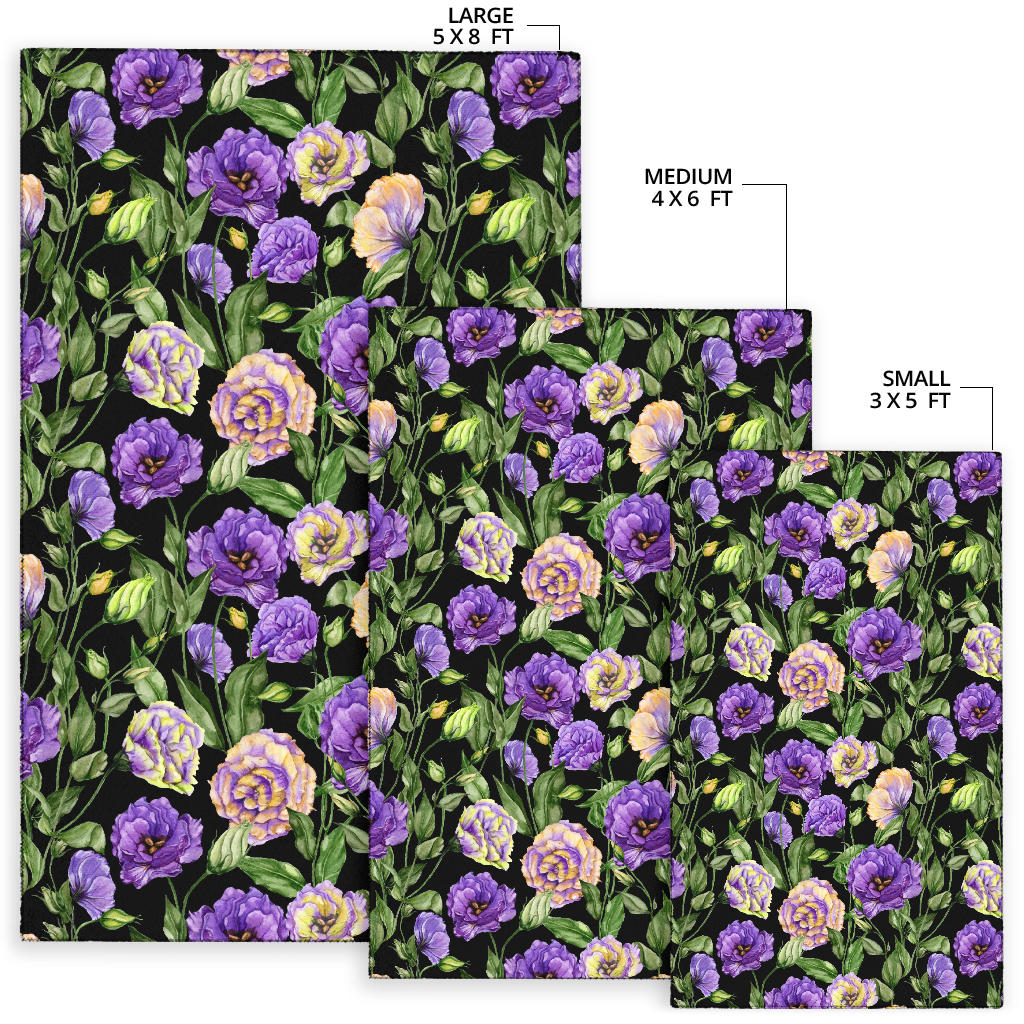 Lisianthus Pattern Print Design LT02 Area Rugs