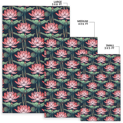 Water Lily Pattern Print Design WL03 Area Rugs