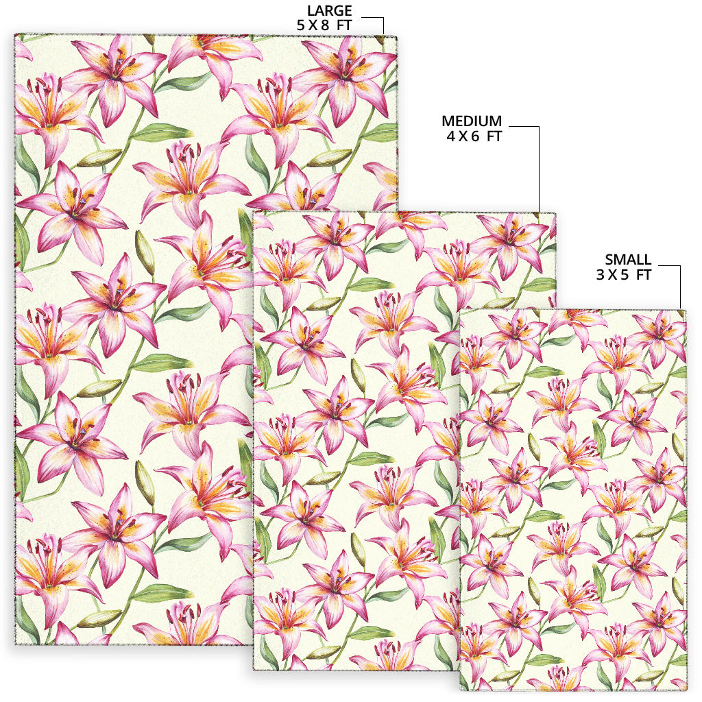 Lily Pattern Print Design LY011 Area Rugs