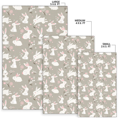 Rabbit Pattern Print Design RB03 Area Rugs