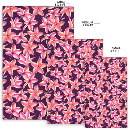 Purple Plumeria Pattern Print Design PM010 Area Rugs