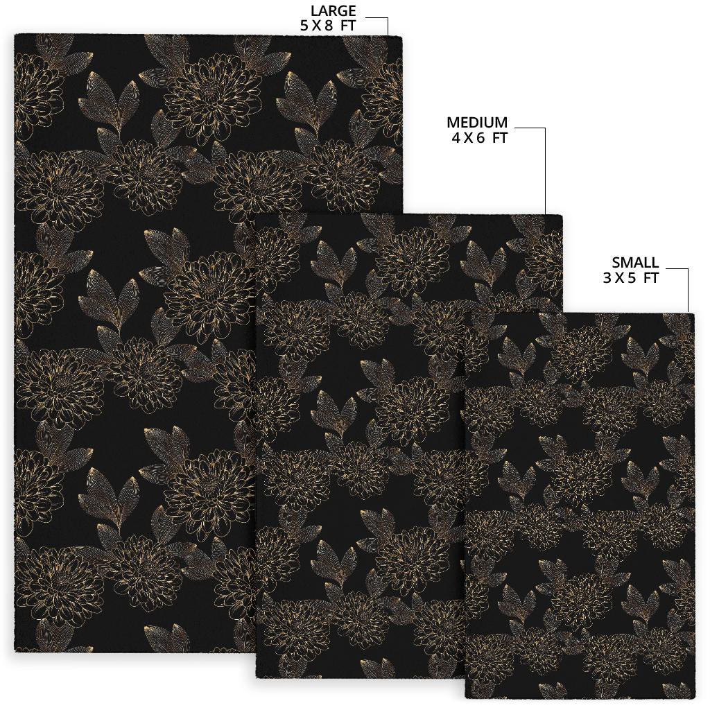 Dahlia Pattern Print Design DH04 Area Rugs