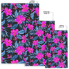 Neon Pink Hibiscus Pattern Print Design HB015 Area Rugs
