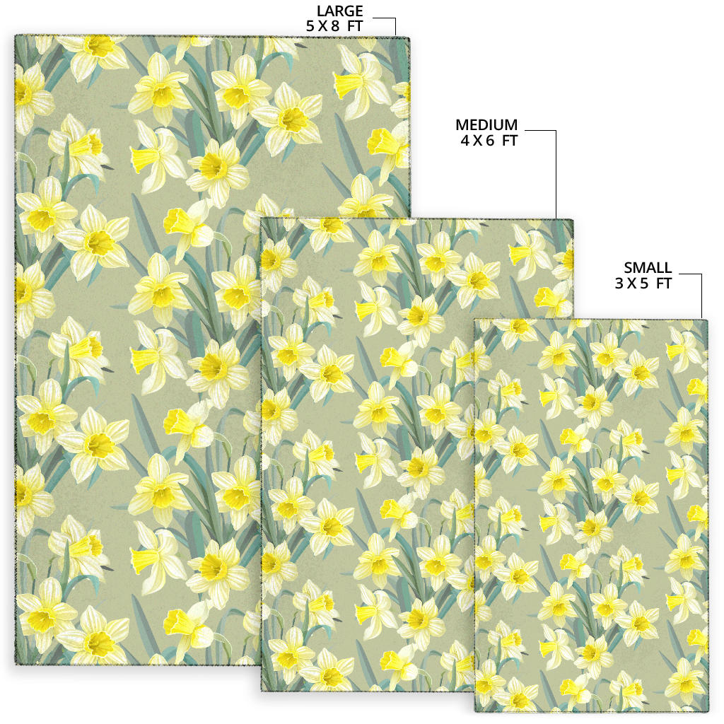 Daffodils Pattern Print Design DF01 Area Rugs
