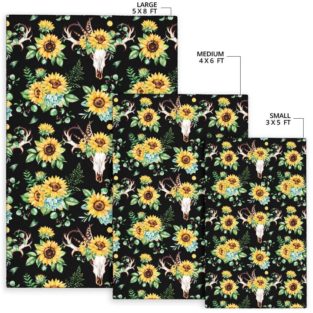 Sunflower Pattern Print Design SF08 Area Rugs