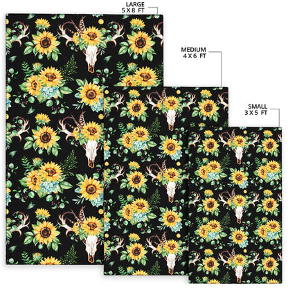 Sunflower Pattern Print Design SF08 Area Rugs