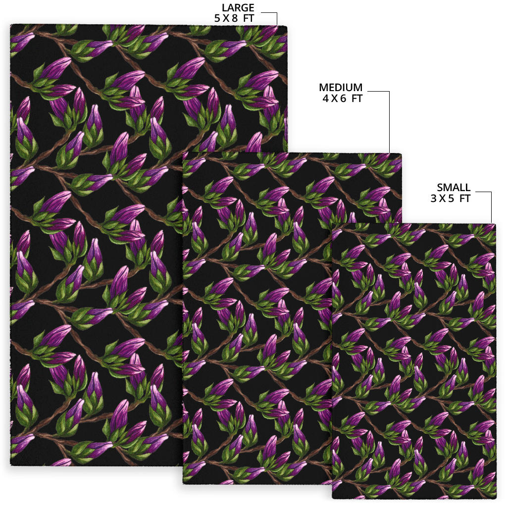 Magnolia Pattern Print Design MAG010 Area Rugs