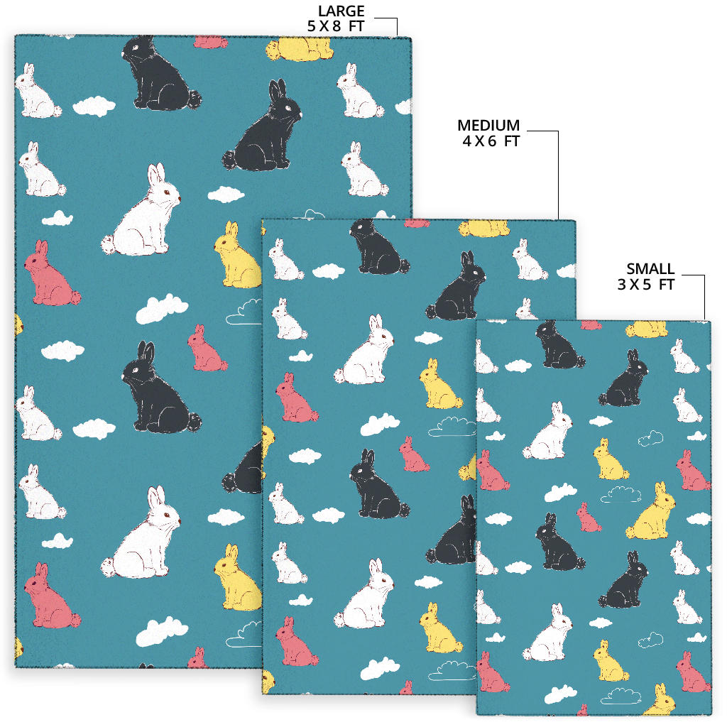 Rabbit Pattern Print Design RB014 Area Rugs