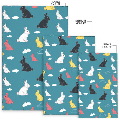 Rabbit Pattern Print Design RB014 Area Rugs