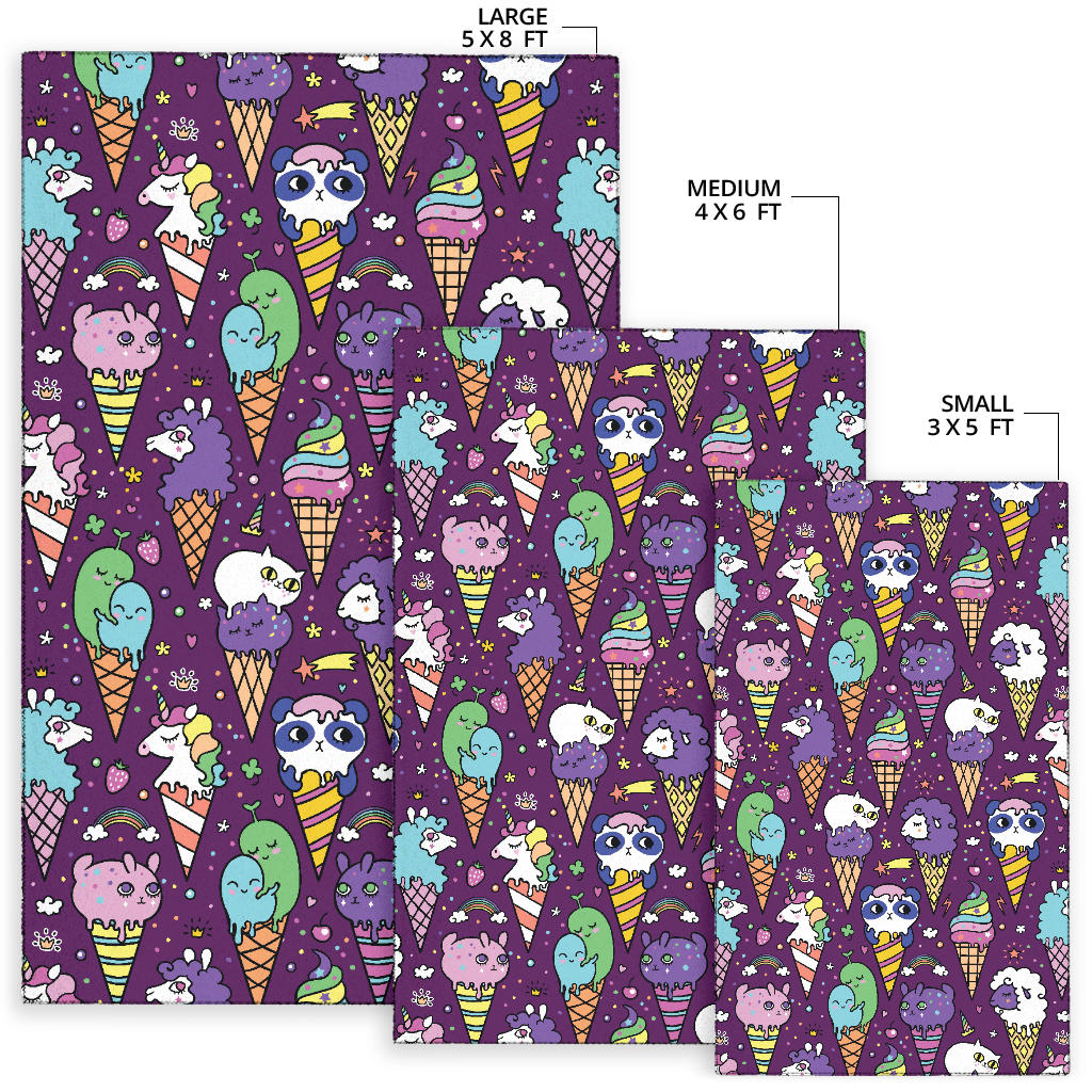 Ice Cream Pattern Print Design IC07 Area Rugs