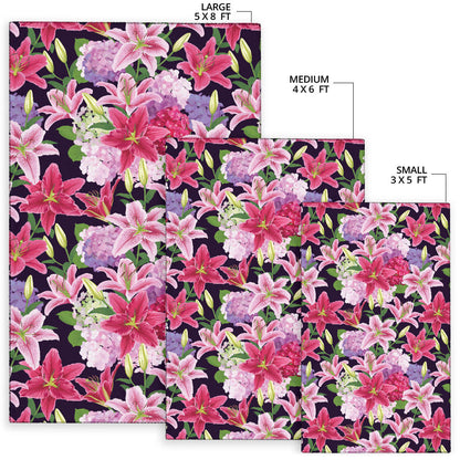 Lily Pattern Print Design LY017 Area Rugs