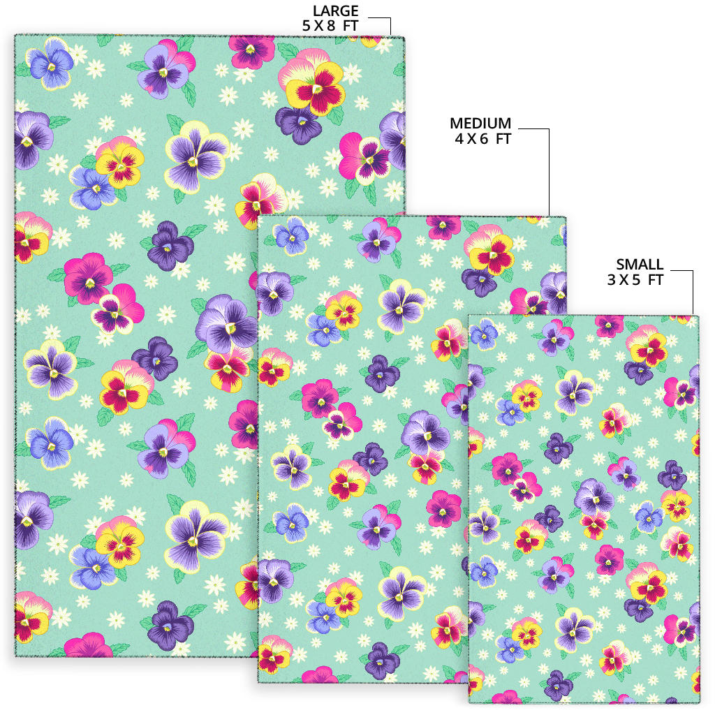 Pansy Pattern Print Design PS08 Area Rugs