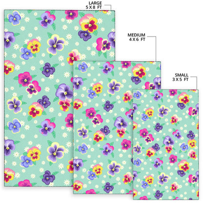 Pansy Pattern Print Design PS08 Area Rugs
