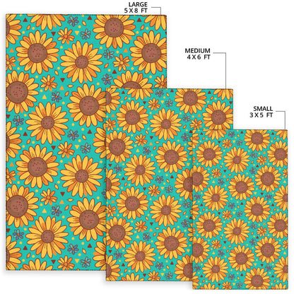Sunflower Pattern Print Design SF013 Area Rugs