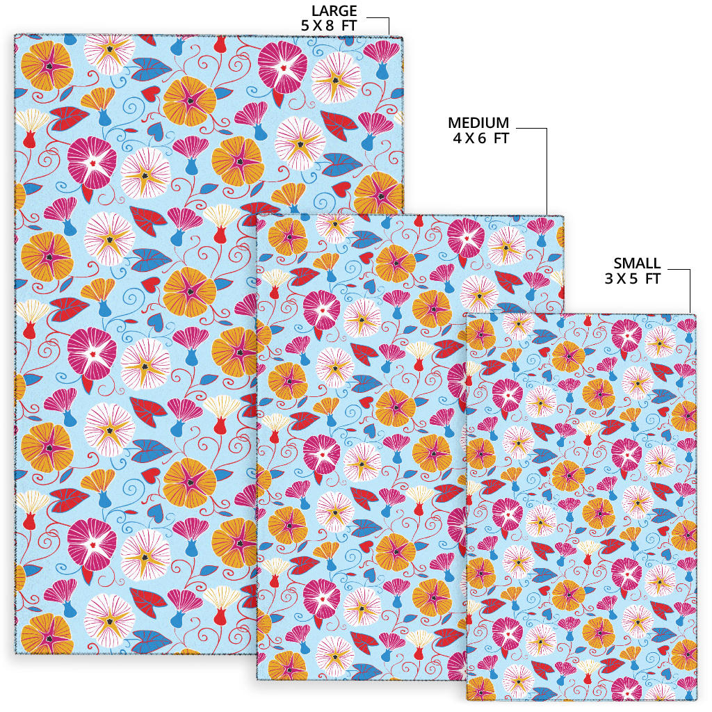Morning Glory Pattern Print Design MG06 Area Rugs