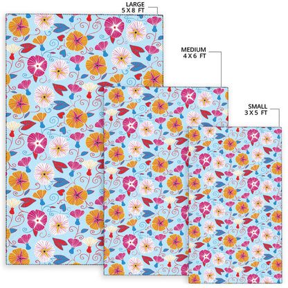 Morning Glory Pattern Print Design MG06 Area Rugs
