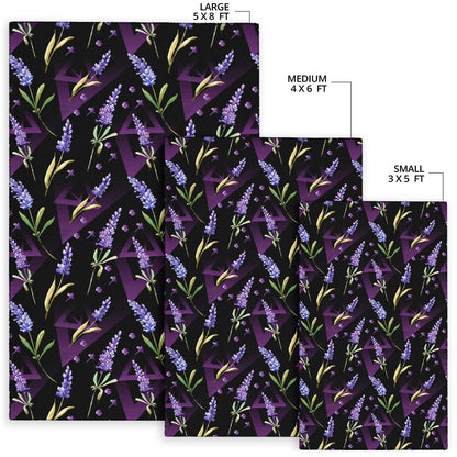 Lavender Pattern Print Design LV07 Area Rugs