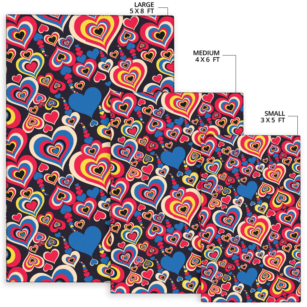 Heart Pattern Print Design HE08 Area Rugs