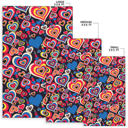 Heart Pattern Print Design HE08 Area Rugs