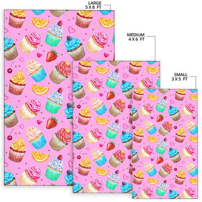Cupcake Pattern Print Design CP05 Area Rugs