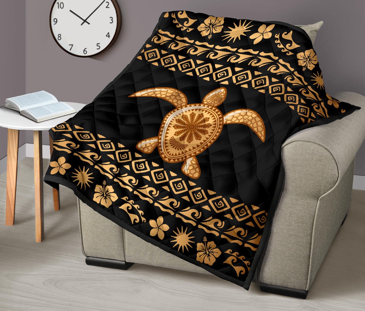 Tribal Sea turtle Polynesian Hawaiian Premium Quilt