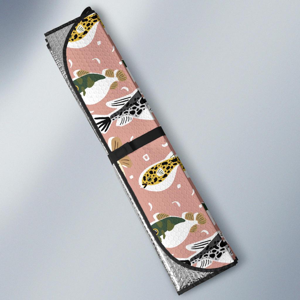 Fugu Cute Pattern Print Design 01 Car Sun Shade-JORJUNE.COM