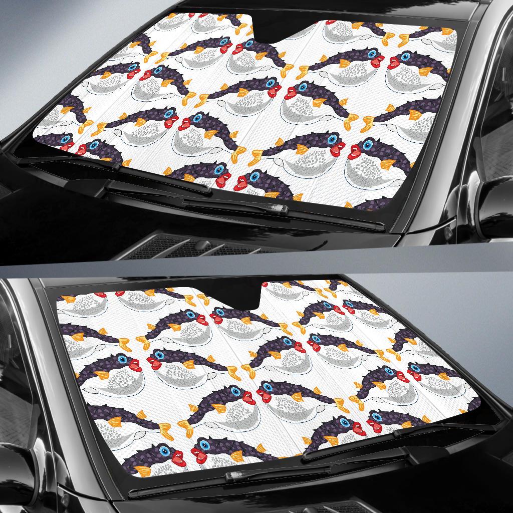 Fugu Pattern Print Design 03 Car Sun Shade-JORJUNE.COM