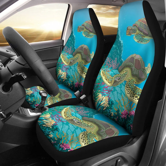Funny Sea Turtle Print Universal Fit Car Seat Covers