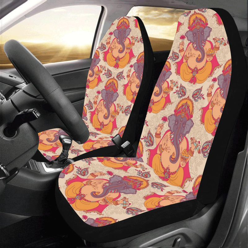 Ganesha Indian Pattern Print Design 02 Car Seat Covers (Set of 2)-JORJUNE.COM