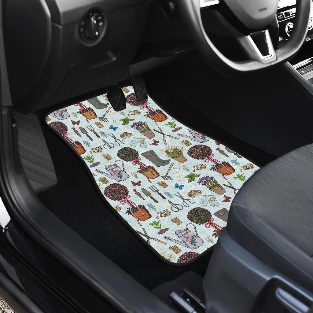 Gardening Pattern Print Design G01 Car Floor Mats-JorJune