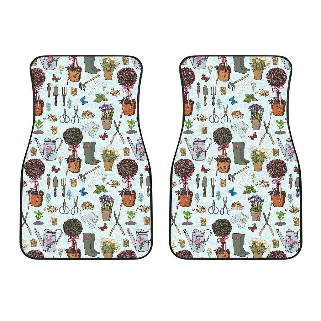 Gardening Pattern Print Design G01 Car Floor Mats-JorJune