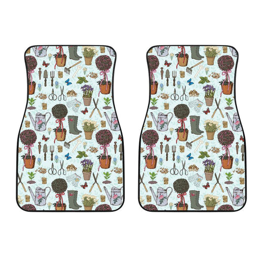 Gardening Pattern Print Design G01 Car Floor Mats-JorJune