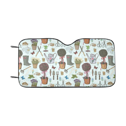 Gardening Pattern Print Design G01 Car Sun Shade-JorJune