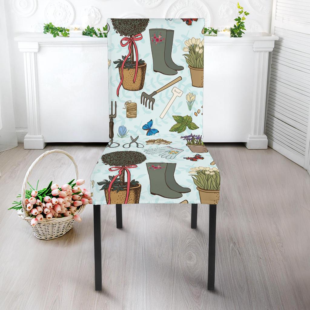 Gardening Pattern Print Design G01 Dining Chair Slipcover-JORJUNE.COM