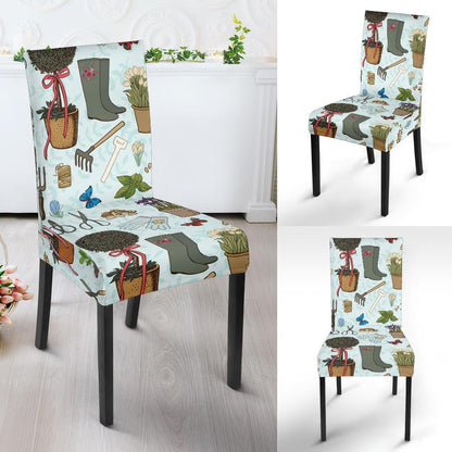Gardening Pattern Print Design G01 Dining Chair Slipcover-JORJUNE.COM